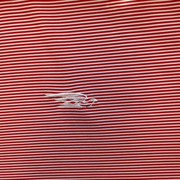 Peter Millar Summer Comfort Golf Polo Red White Stripe Dove Mountain Logo XL - Picture 5 of 10